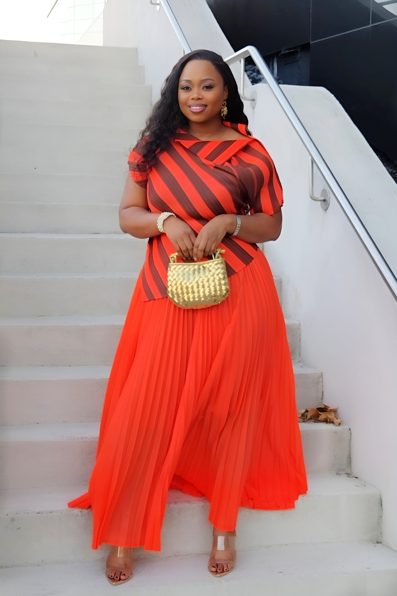 CARMELITA (Brown & Salmon Orange )