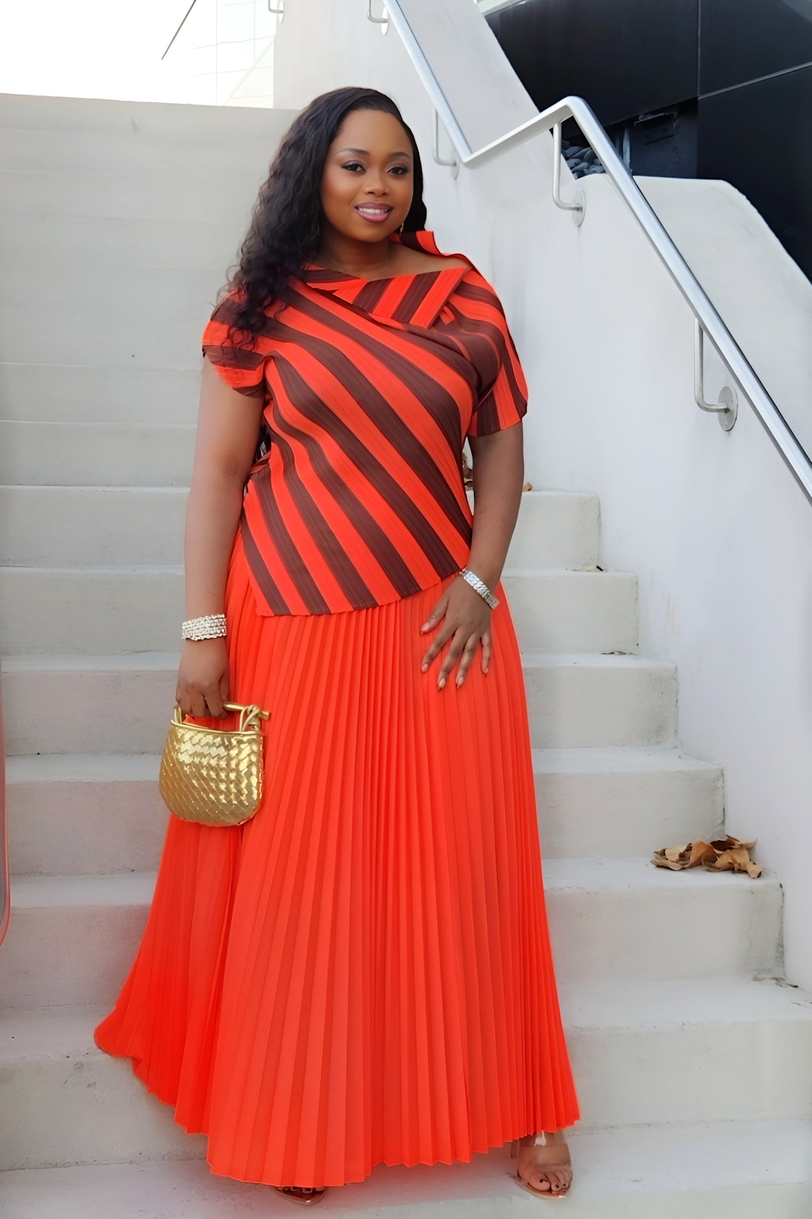 CARMELITA (Brown & Salmon Orange )