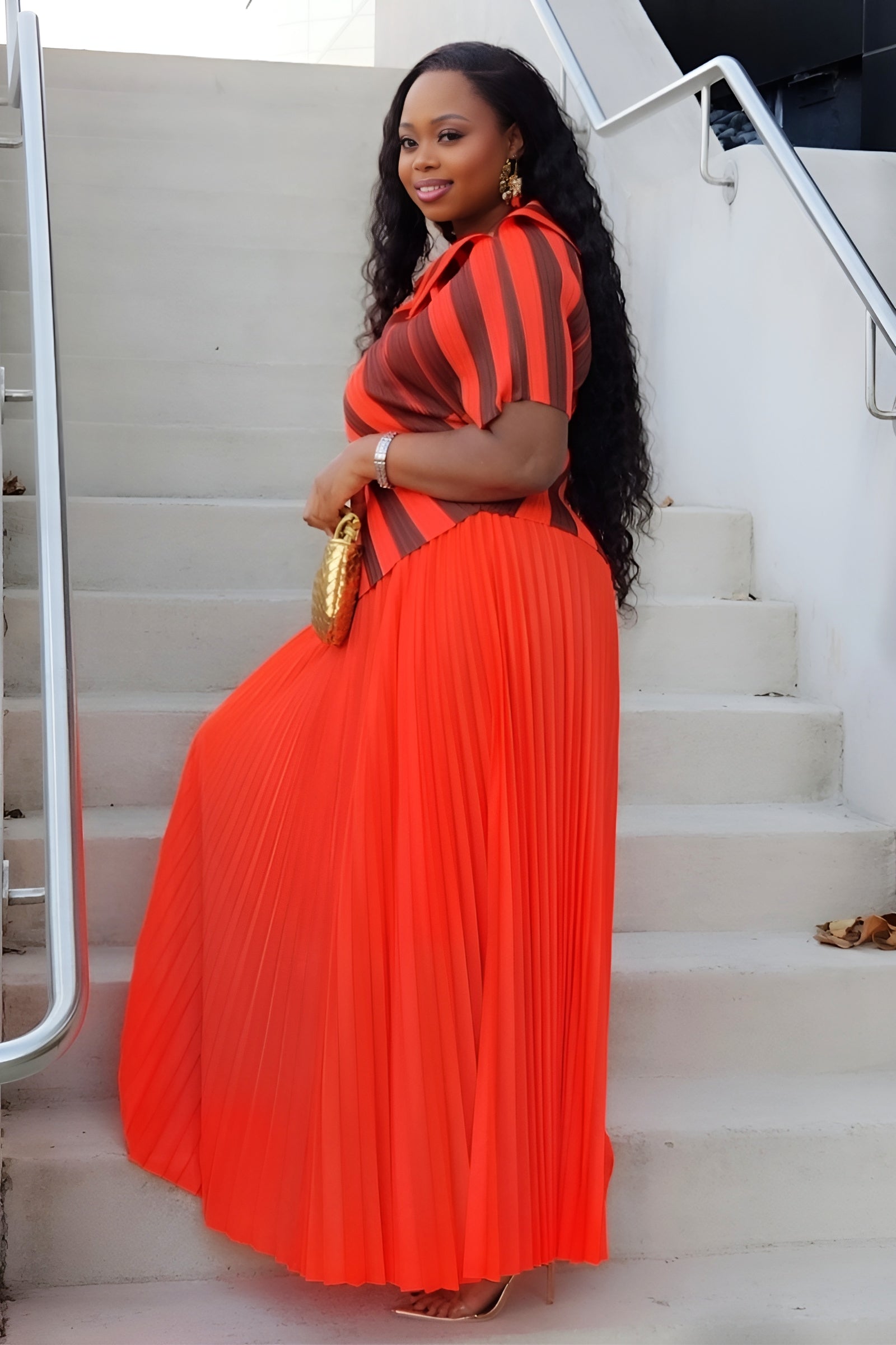 CARMELITA (Brown & Salmon Orange )